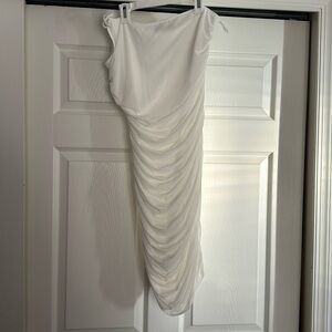 One shoulder rushed dress